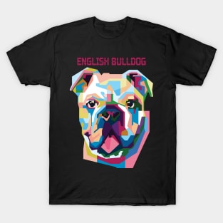 Pop art English bulldog in WPAP T-Shirt